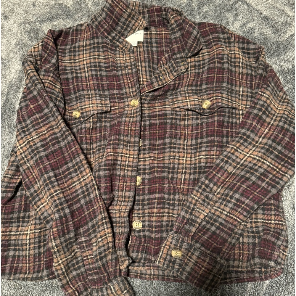 American eagle cropped flannel
